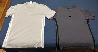 2 Camisetas Adidas Talla S Beige y Gris