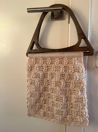 Bolso Vintage Ganchillo Beige