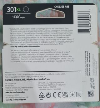 Tinta HP 301XL Negra