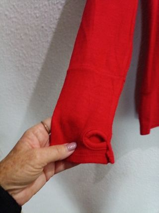 Jersey rojo cuello alto larguito