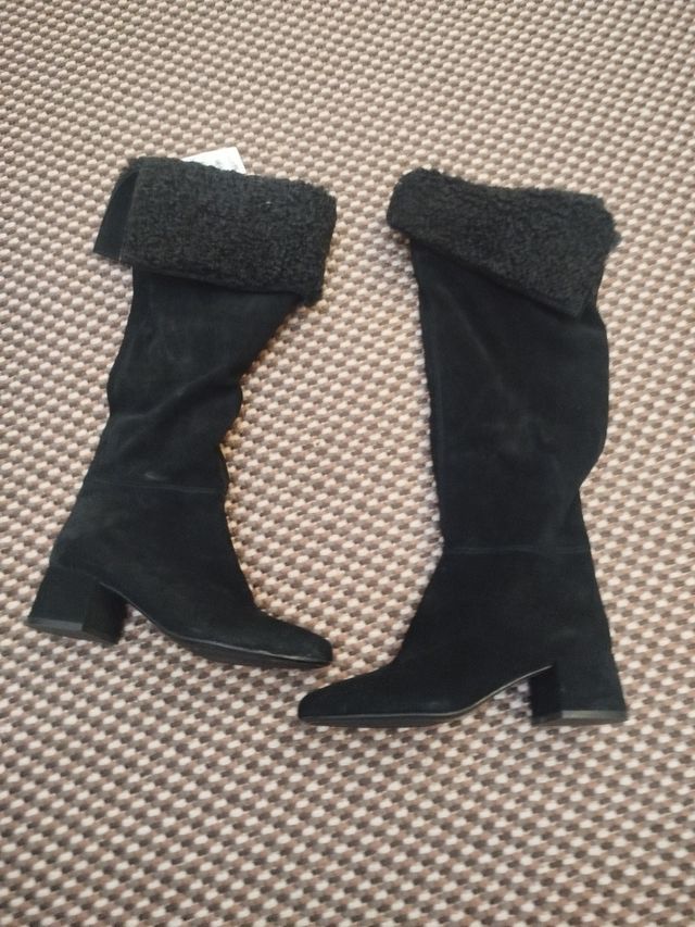 Botas altas serraje Zara T.37
