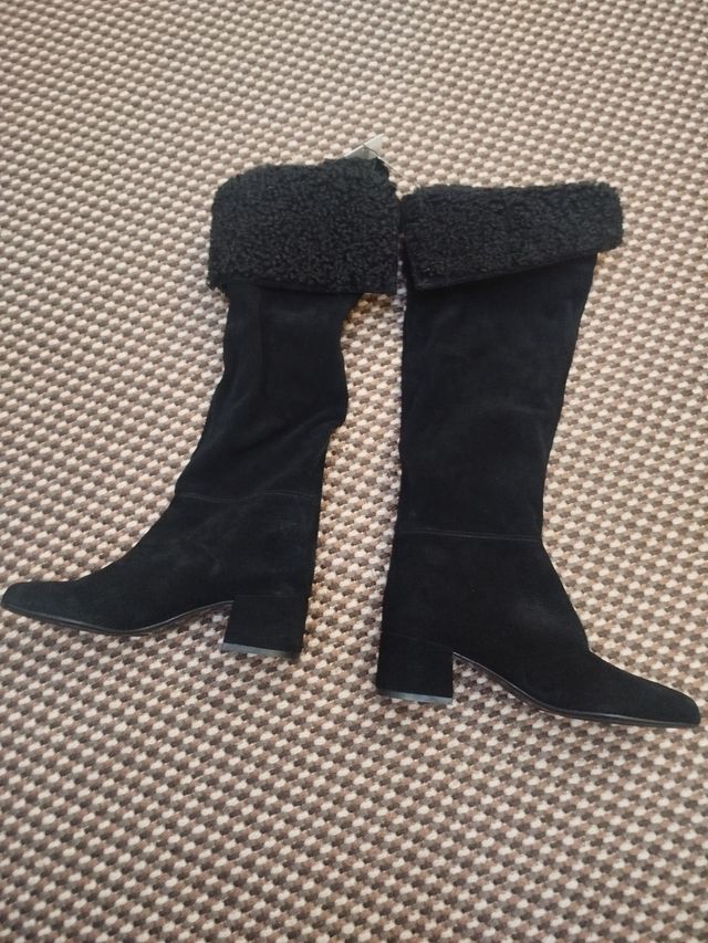 Botas altas serraje Zara T.37