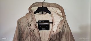Plumífero largo beige talla L
