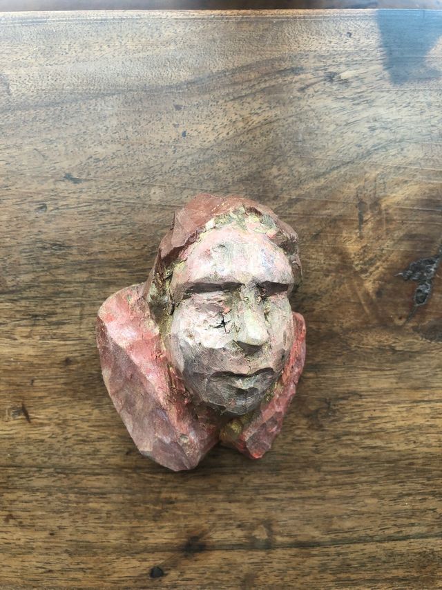 Antica scultura testa putto cherubino angelo XVII