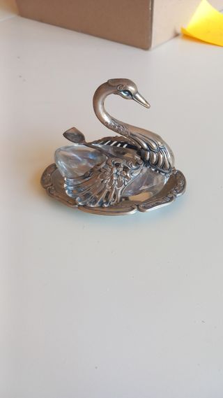 Salero Cisne Plata y Cristal