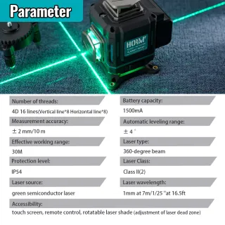 Nivel Láser LFINE 360° 16 Líneas Profesional