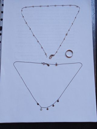 Cadena de plata con cuentas