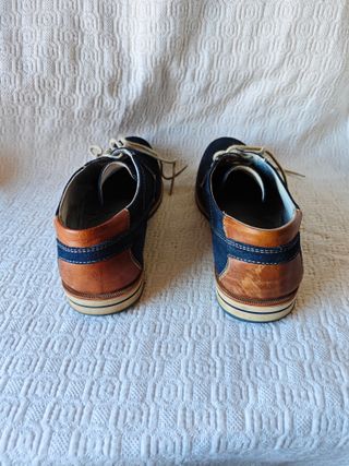 Zapatos de vestir hombre azul talla 41 piel felpa