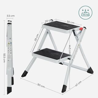 Escalera SONGMICS 2 Peldaños Plegable