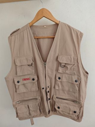 Chaleco multibolsillos marrón hombre talla L Coron