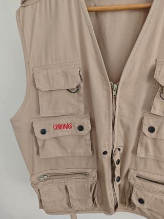 Chaleco multibolsillos marrón hombre talla L Coron