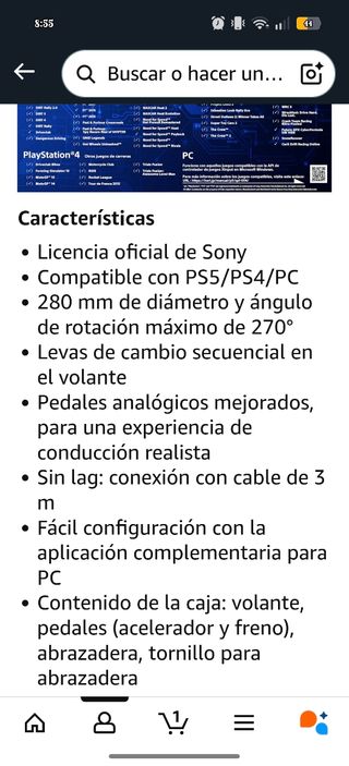 Volante PlayStation PS5 PS4 PC