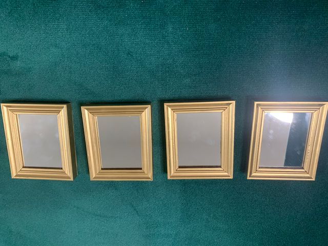 4 ESPEJOS DE MADERA AÑOS 80