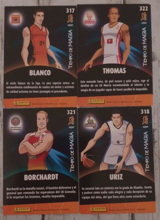 4 Cromos Tiempo de Magia Baloncesto Panini
