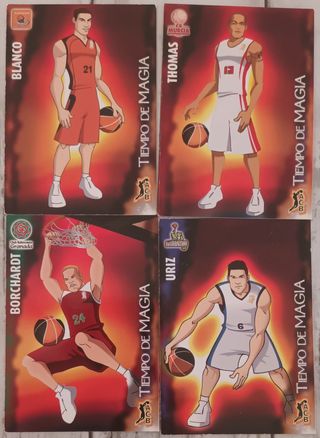 4 Cromos Tiempo de Magia Baloncesto Panini
