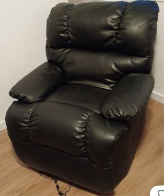 Sillón relax polipiel negro,buen estado, sin mando