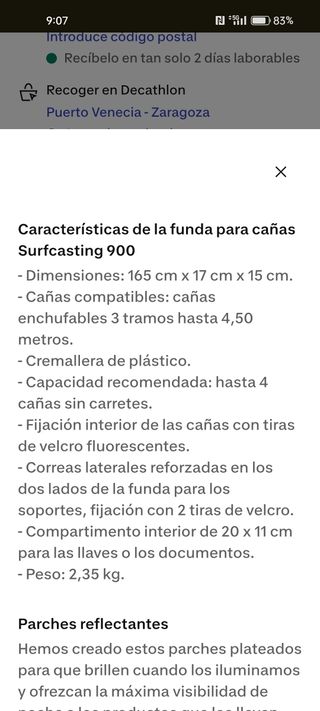 Funda Cañas Pesca Surfcasting 900 SIN ESTRENAR