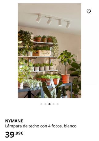 Lámpara Techo NYMÅNE 4 Focos Blanca
Ikea