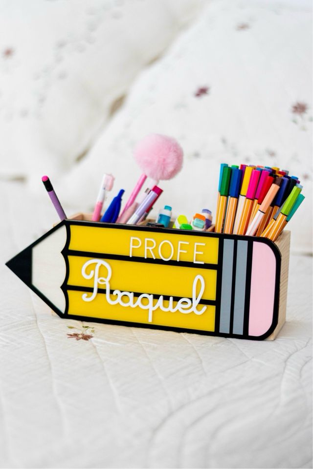 Porta lápices personalizado Profe
