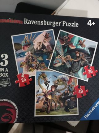 3 Puzzles Ravensburger Cómo Entrenar a tu Dragón