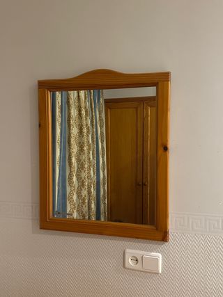 Espejo de madera maciza 2 unidades