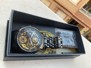 Reloj de Hombre Deportivo Lujoso Negro/Dorado