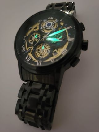 Reloj de Hombre Deportivo Lujoso Negro/Dorado