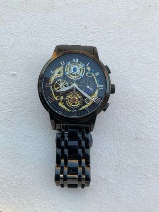 Reloj de Hombre Deportivo Lujoso Negro/Dorado