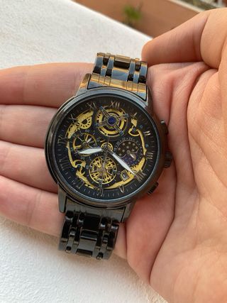 Reloj de Hombre Deportivo Lujoso Negro/Dorado