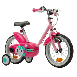 Bicicleta niños 14 pulgadas Btwin 500 unicornio rosa 3-4,5