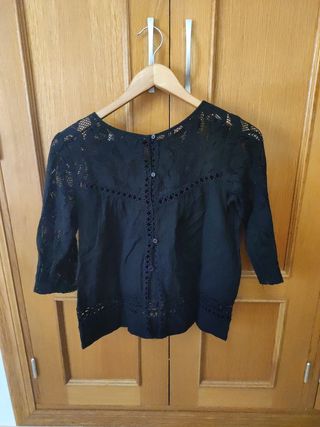 Camisa de encaje negra