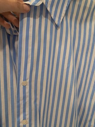 Camisa Zara Rayas Azul Talla M