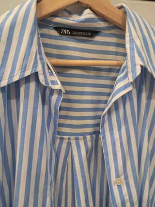 Camisa Zara Rayas Azul Talla M