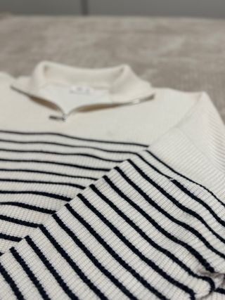 Jersey Mango Rayas Cremallera Cuello Alto