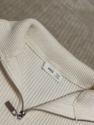 Jersey Mango Rayas Cremallera Cuello Alto