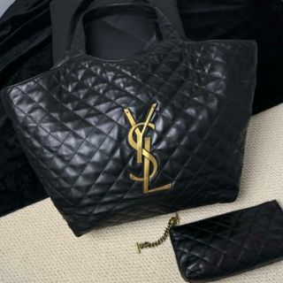 Bolso Tote Acolchado Saint Laurent Negro