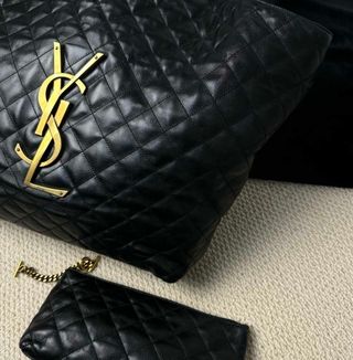 Bolso Tote Acolchado Saint Laurent Negro