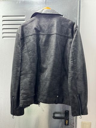 Chaqueta Polipiel Hombre Zara Gris