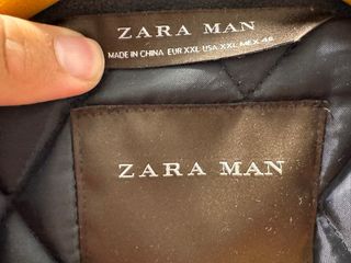 Chaqueta Polipiel Hombre Zara Gris