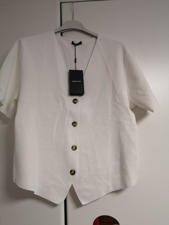 Chaleco Massimo Dutti Blanco Mujer