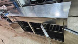 Bajo mostrador industrial acero inoxidable