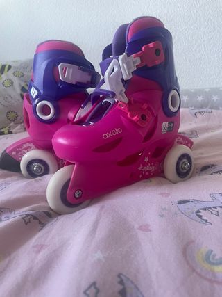 Patines en línea Oxelo rosas talla ajustable 26-28