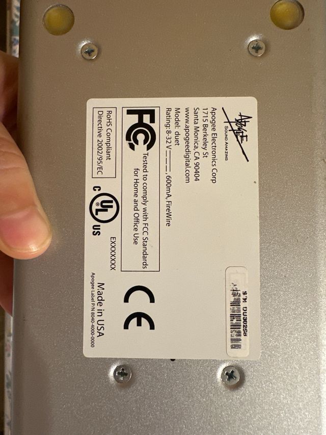 Apogee Duet Interfaccia Audio