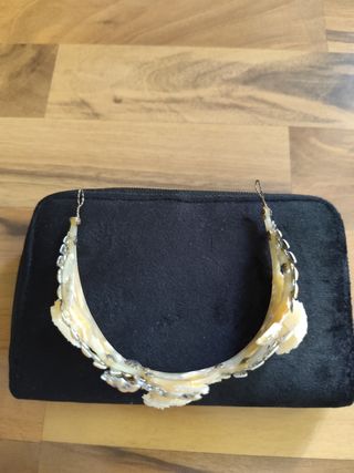 Tocado Novia Dorado y Blanco