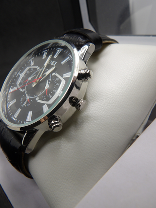 Orologio Uomo Sportivo Stile Crono Nero Argento