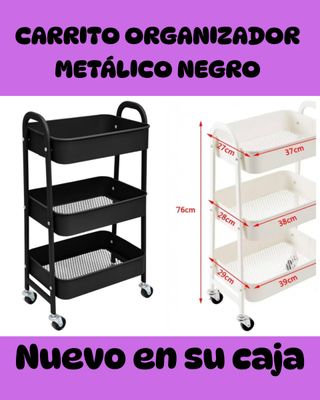 Carrito Organizador Metálico Negro