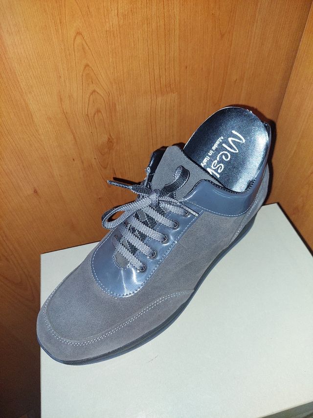 Scarpe donna camoscio grigio