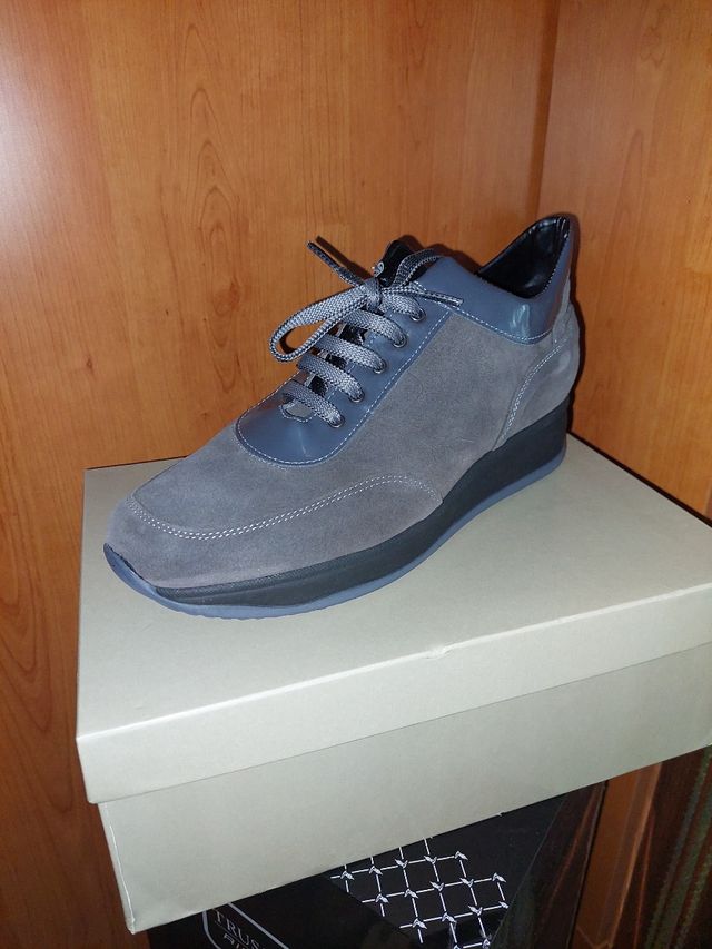 Scarpe donna camoscio grigio