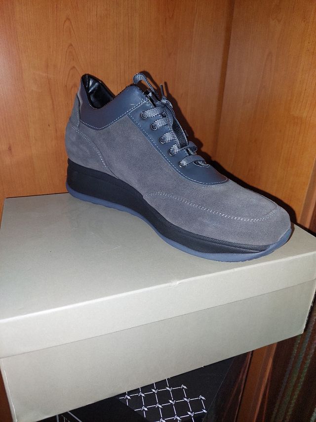 Scarpe donna camoscio grigio