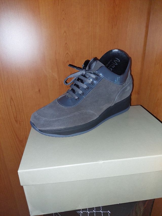 Scarpe donna camoscio grigio